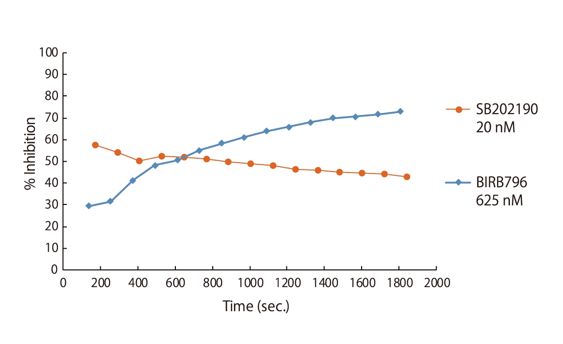 Time Course Of The P38α Inhibitors SB202190 And BIRB796